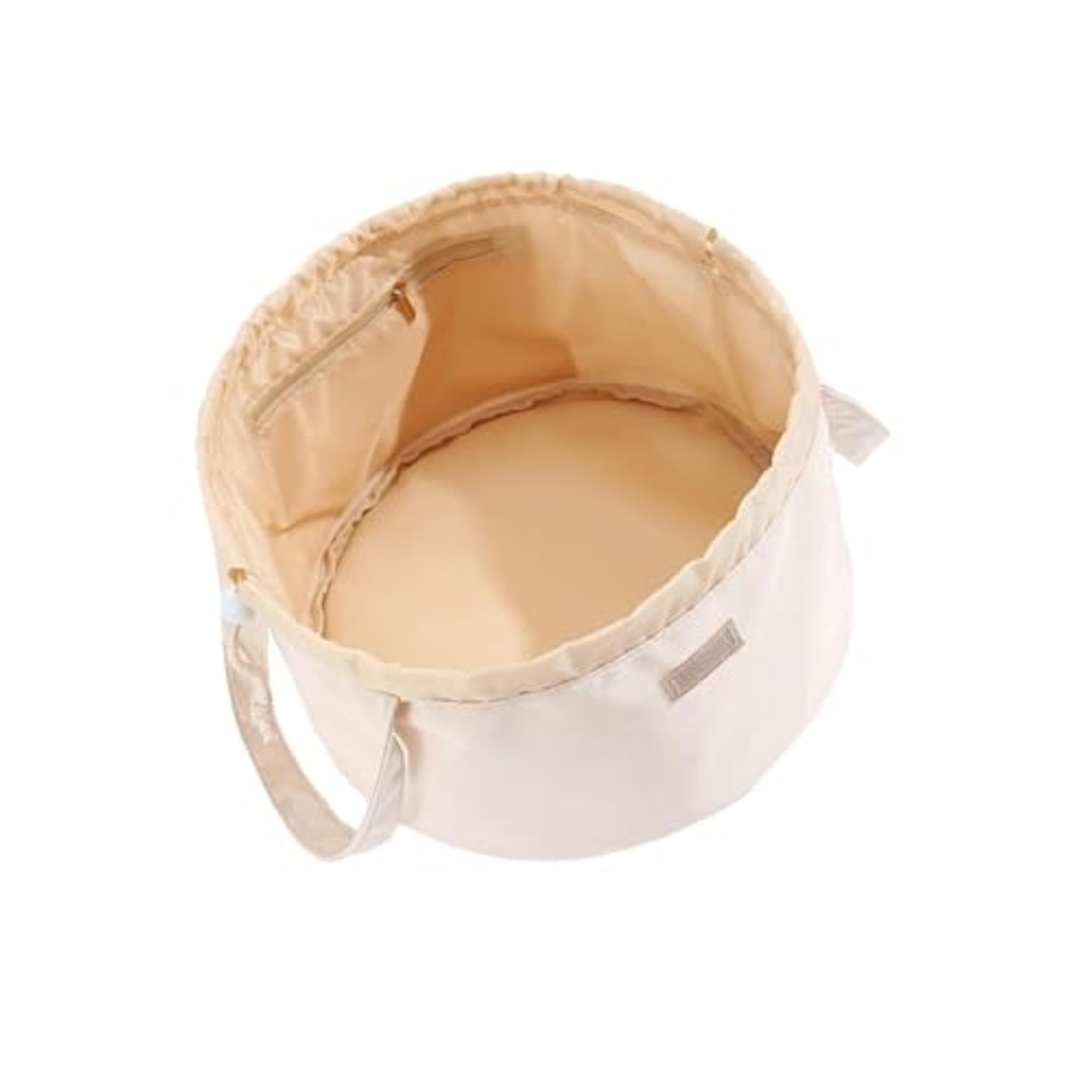Portable Water Resistant Drawstring Makeup Bag Organizer, Apricot